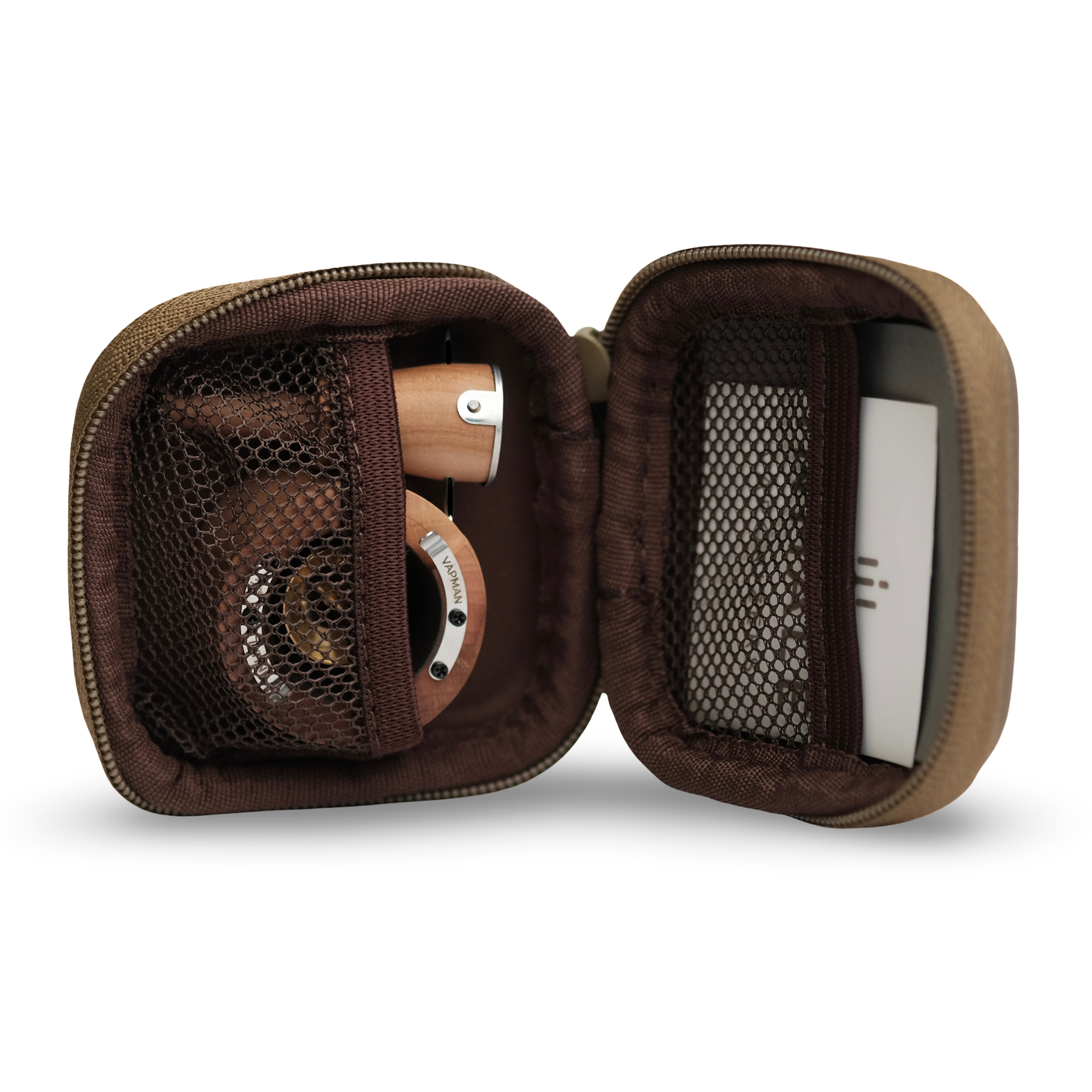 Complete Vapman Pure Click bundle including compact wooden vaporizer and accessories, designed for portable and efficient manual herb use