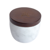 Compact MARMO Mini marble jar with wooden lid, designed for discreet and airtight storage of small amounts of herbs or concentrates