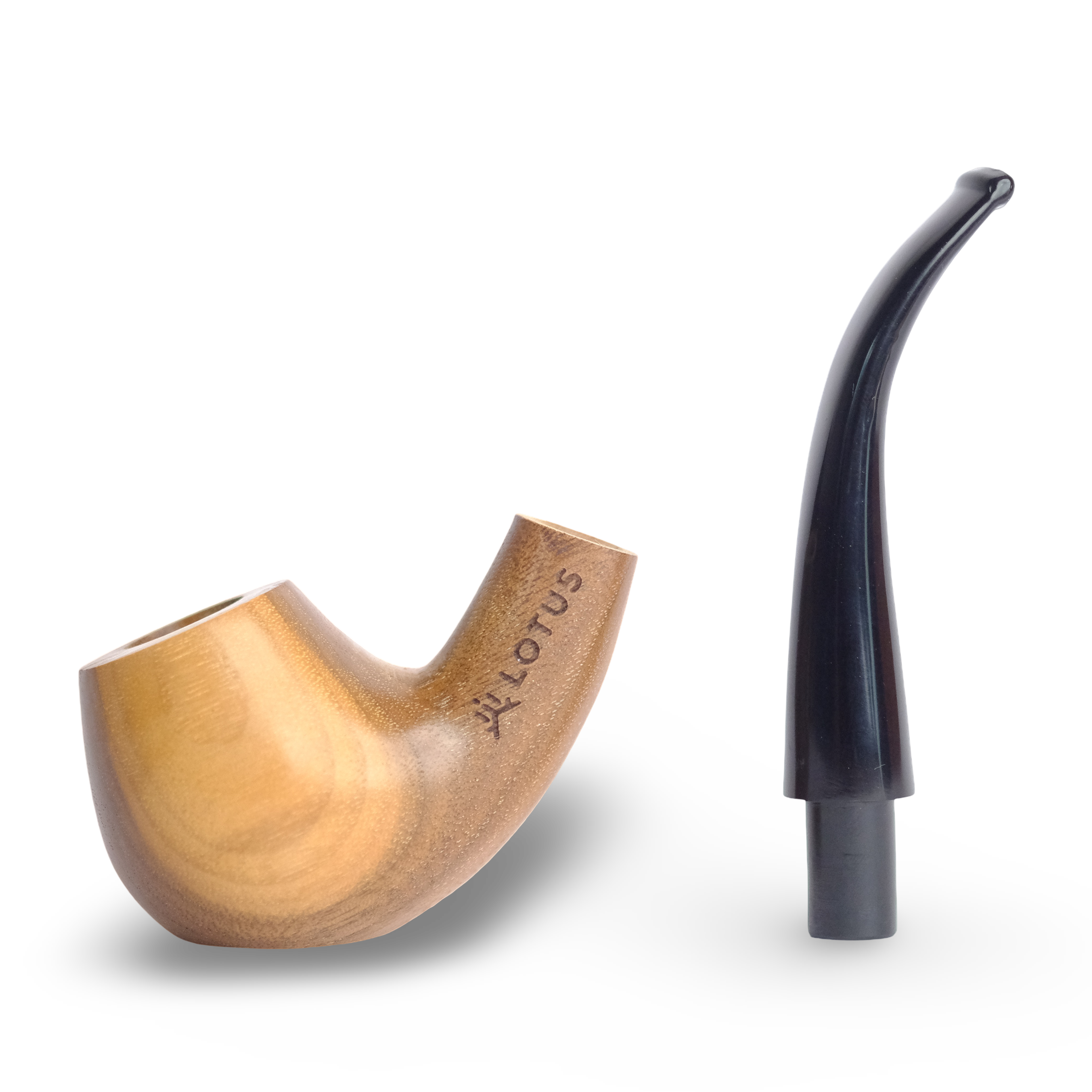 Elegant Lotus Gentleman Pipe crafted from walnut wood with a refined two-part design, featuring a 14mm connection for smooth and sophisticated use
