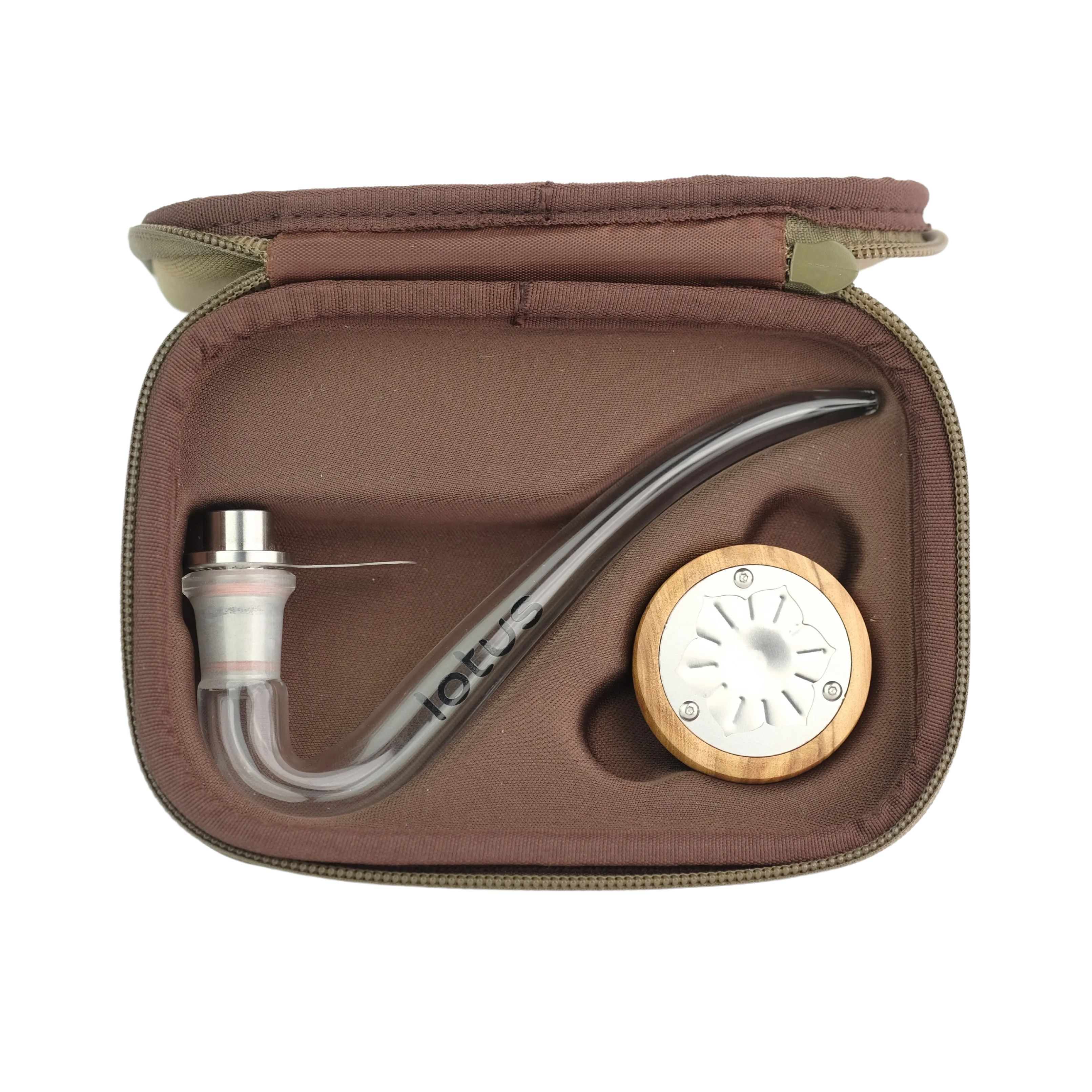 Lotus Vaporizer Kit - Olive – A handcrafted vaporizer made from premium olive wood, featuring efficient convection heating and a smooth, flavorful vapor experience.