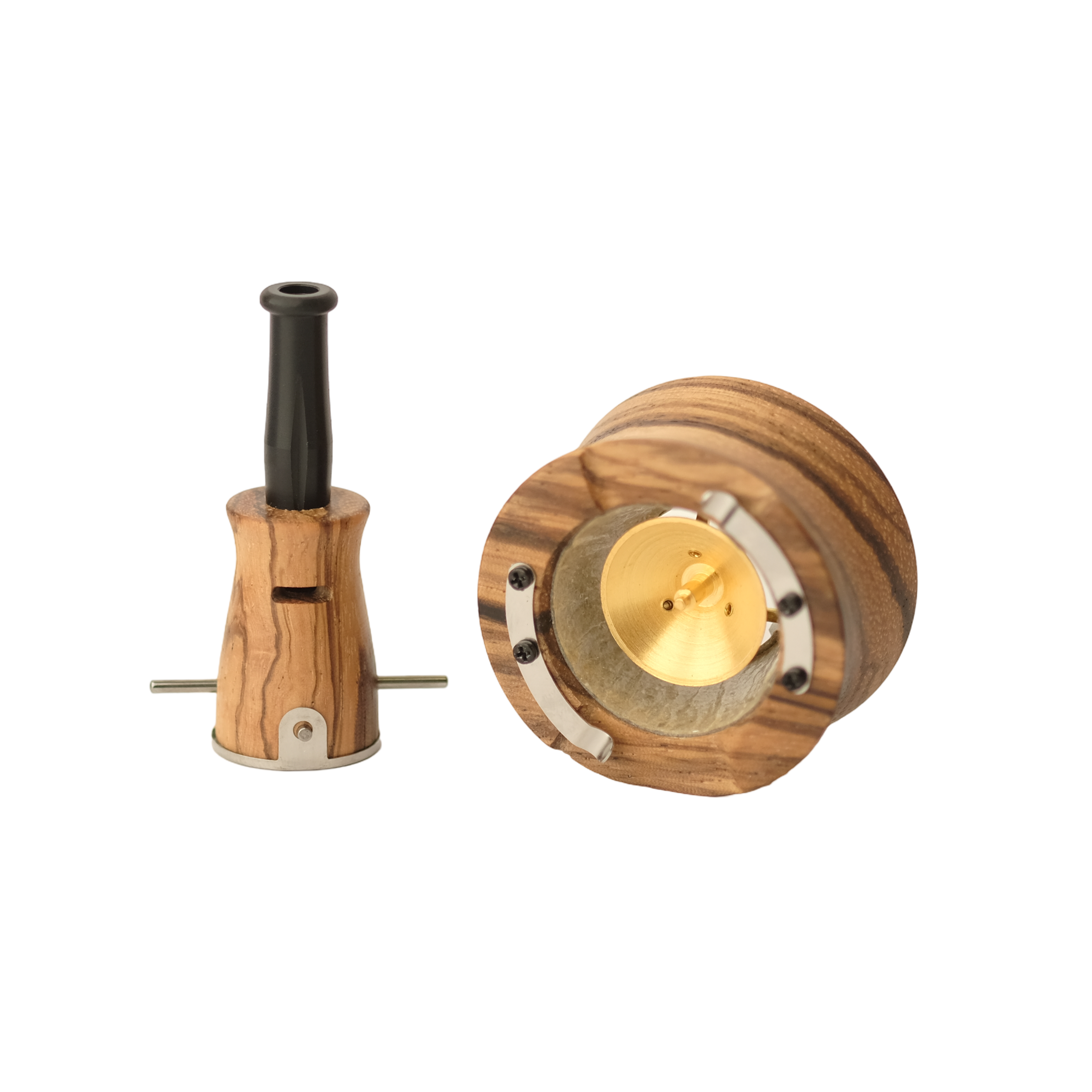 Vapman 2.0 Olive – A handcrafted vaporizer made from premium olive wood, featuring a gold-plated copper pan, precision heating, and adjustable airflow for an exceptional vaping experience.