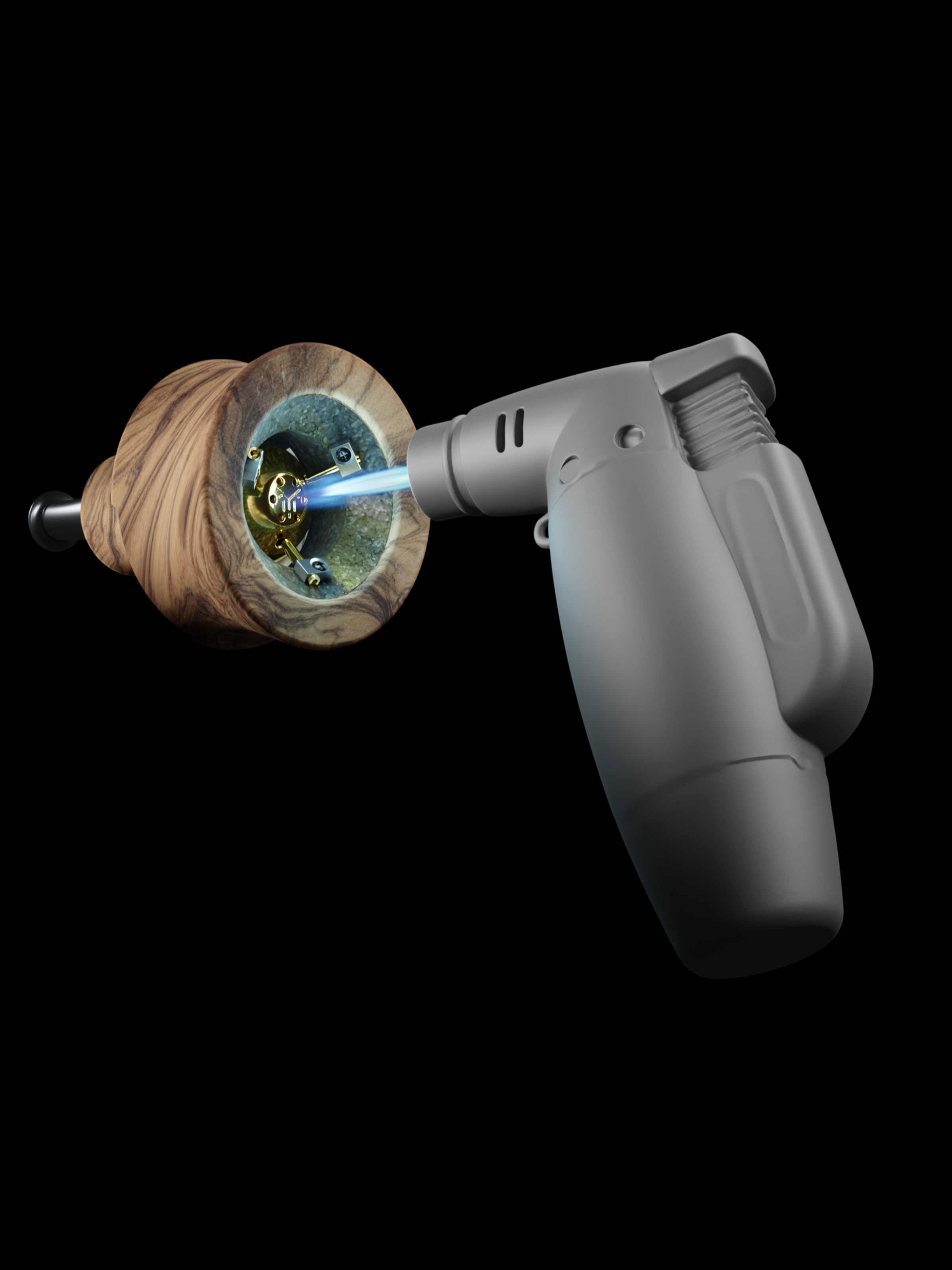 Vapman Click Animation – A detailed visual representation of the Vapman Click vaporizer, showcasing the heating process, airflow control, and unique click mechanism for perfect vaporization.