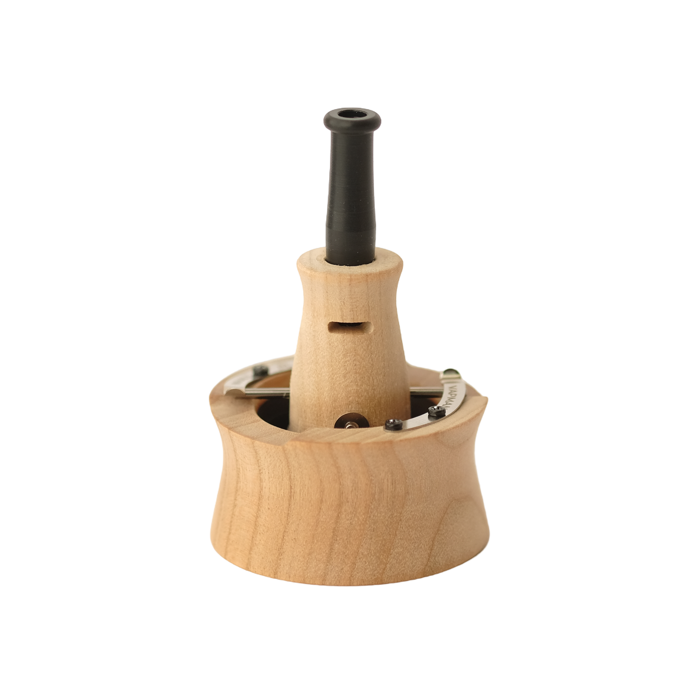 Vapman Click Cherry – Beautifully crafted cherry wood vaporizer with a gold-plated copper pan, instant click heating, and adjustable airflow for a customizable vaping experience.