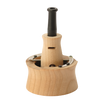 Vapman Click Cherry – Beautifully crafted cherry wood vaporizer with a gold-plated copper pan, instant click heating, and adjustable airflow for a customizable vaping experience.