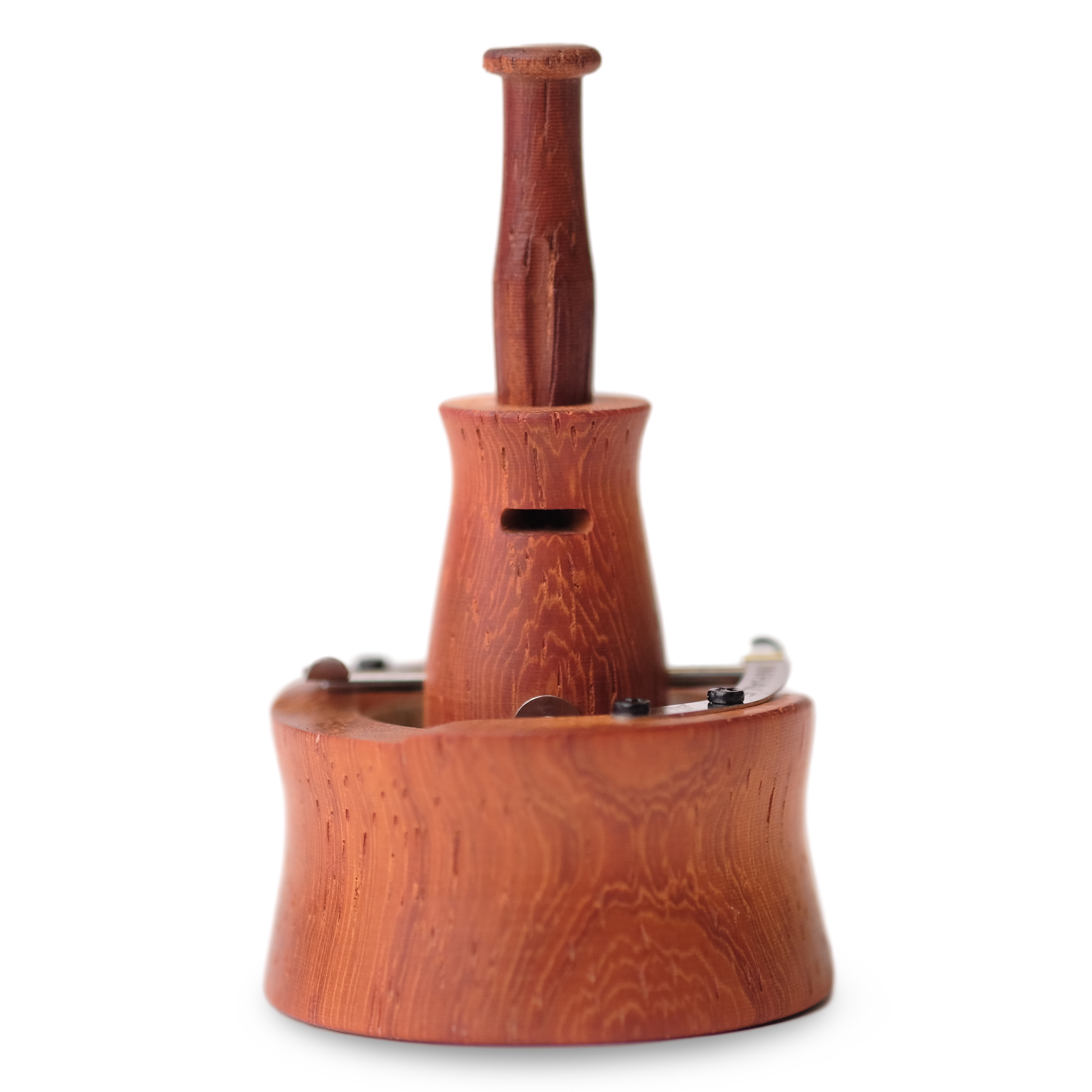 Padauk wood Vapman mouthpiece with rich reddish tone and smooth finish, designed as an ergonomic and natural accessory for comfortable vaporizer use