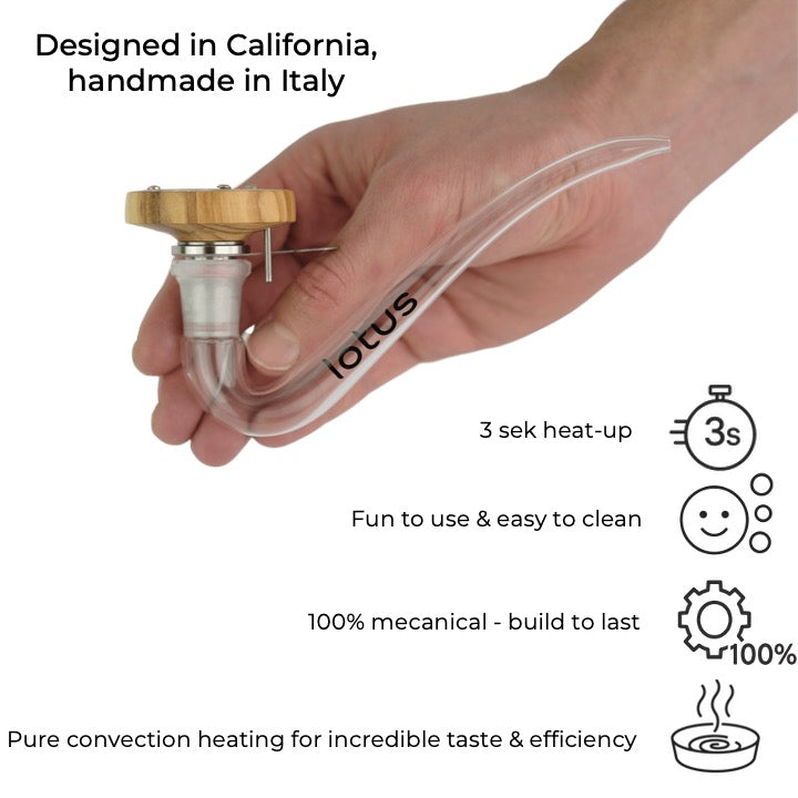 Lotus Vaporizer Kit - Olive – A handcrafted vaporizer made from premium olive wood, featuring efficient convection heating and a smooth, flavorful vapor experience.