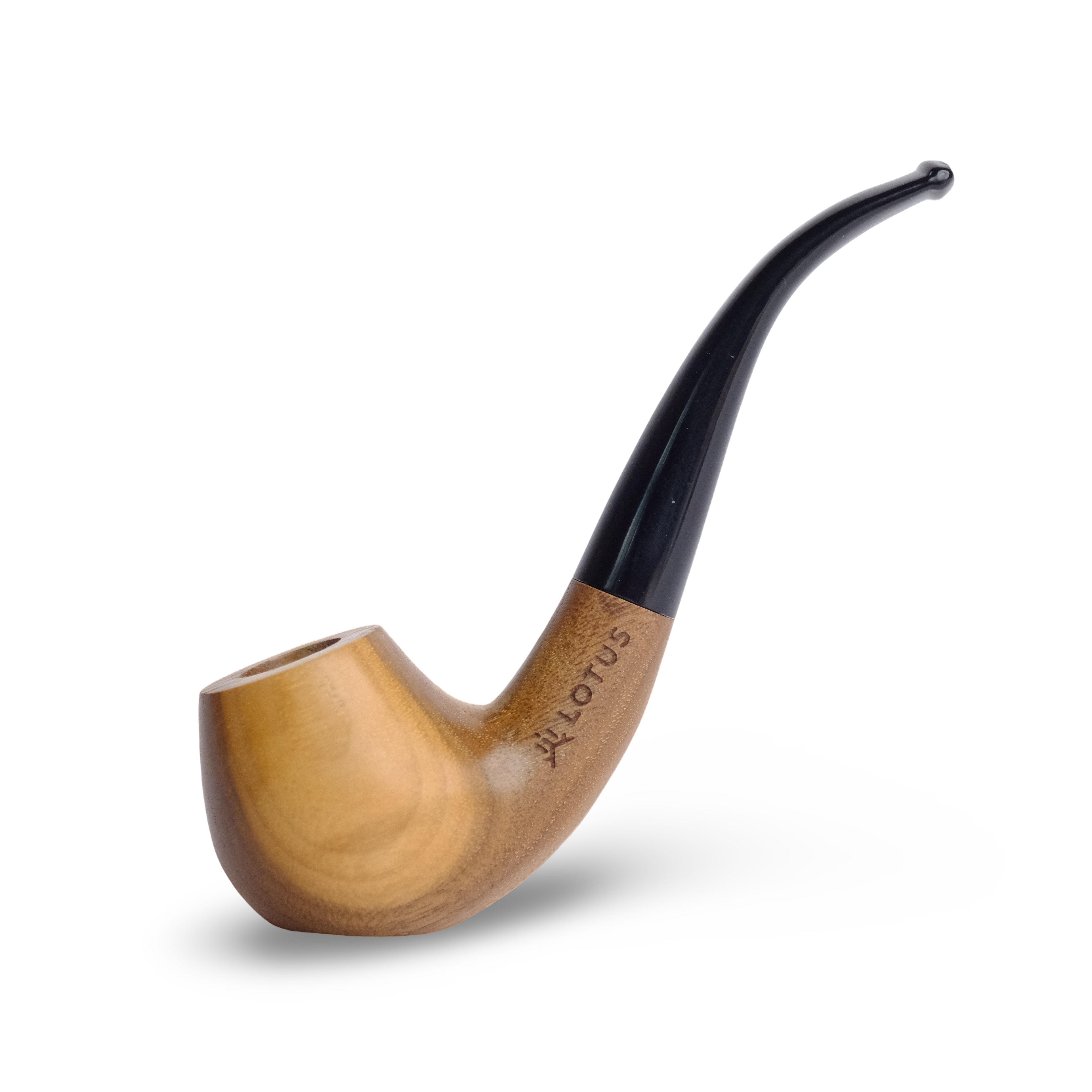 Elegant Lotus Gentleman Pipe crafted from walnut wood with a refined two-part design, featuring a 14mm connection for smooth and sophisticated use