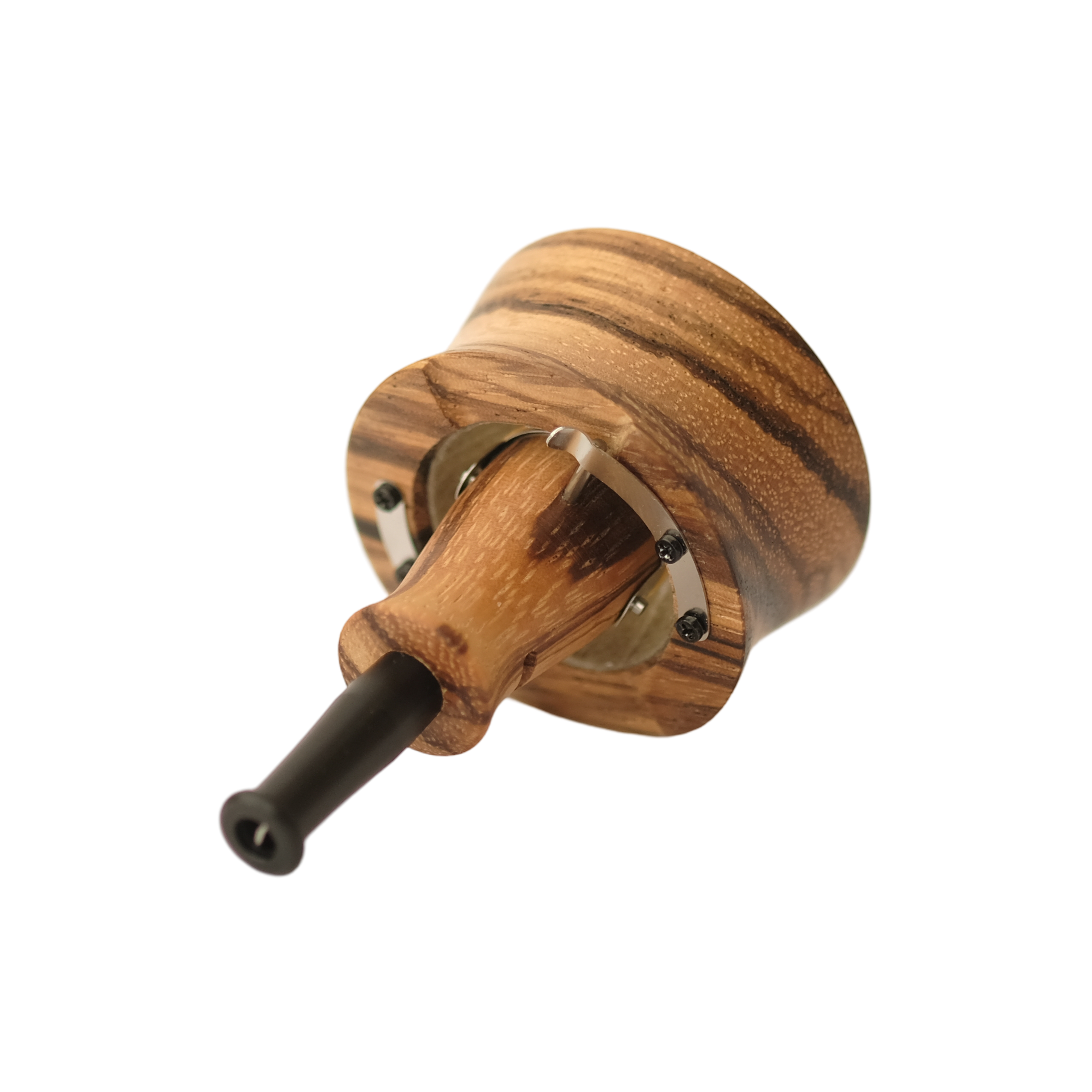 Vapman 2.0 Zebrano – A handcrafted vaporizer made from exotic Zebrano wood, featuring a gold-plated copper pan, precision heating, and adjustable airflow for a refined vaping experience.