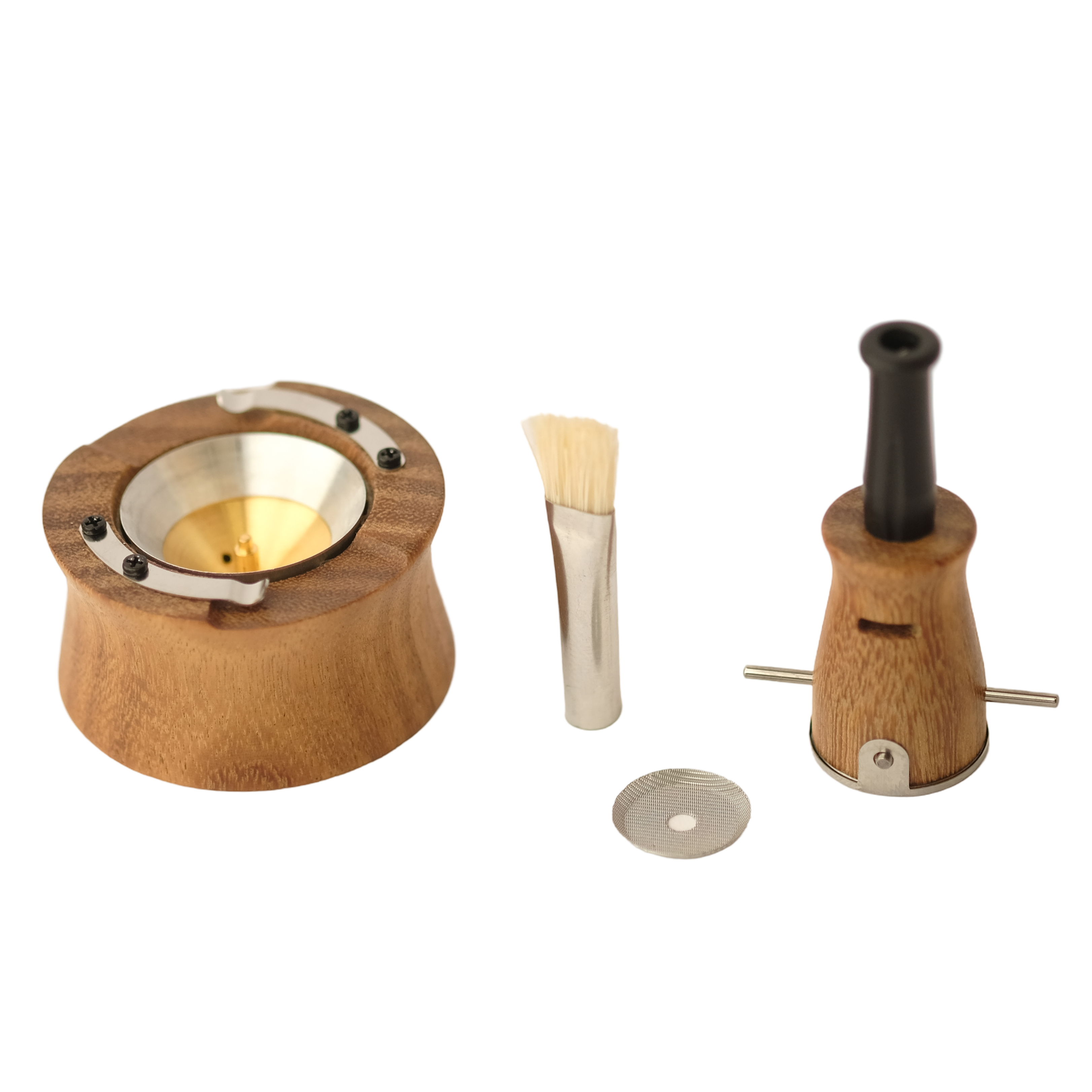 Vapman 2.0 Indian Satinwood – A handcrafted vaporizer made from rare Indian Satinwood, featuring a gold-plated copper pan, precision heating, and adjustable airflow for an optimal vaping experience.