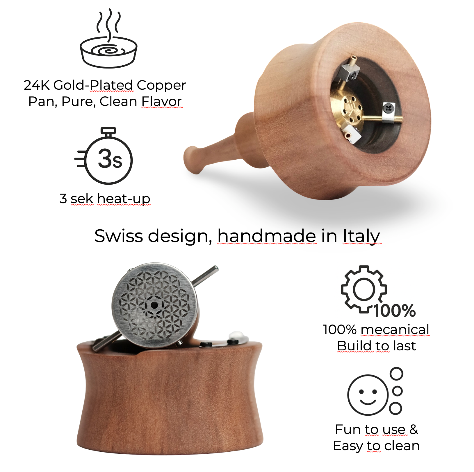 Complete Vapman Pure Click bundle including compact wooden vaporizer and accessories, designed for portable and efficient manual herb use