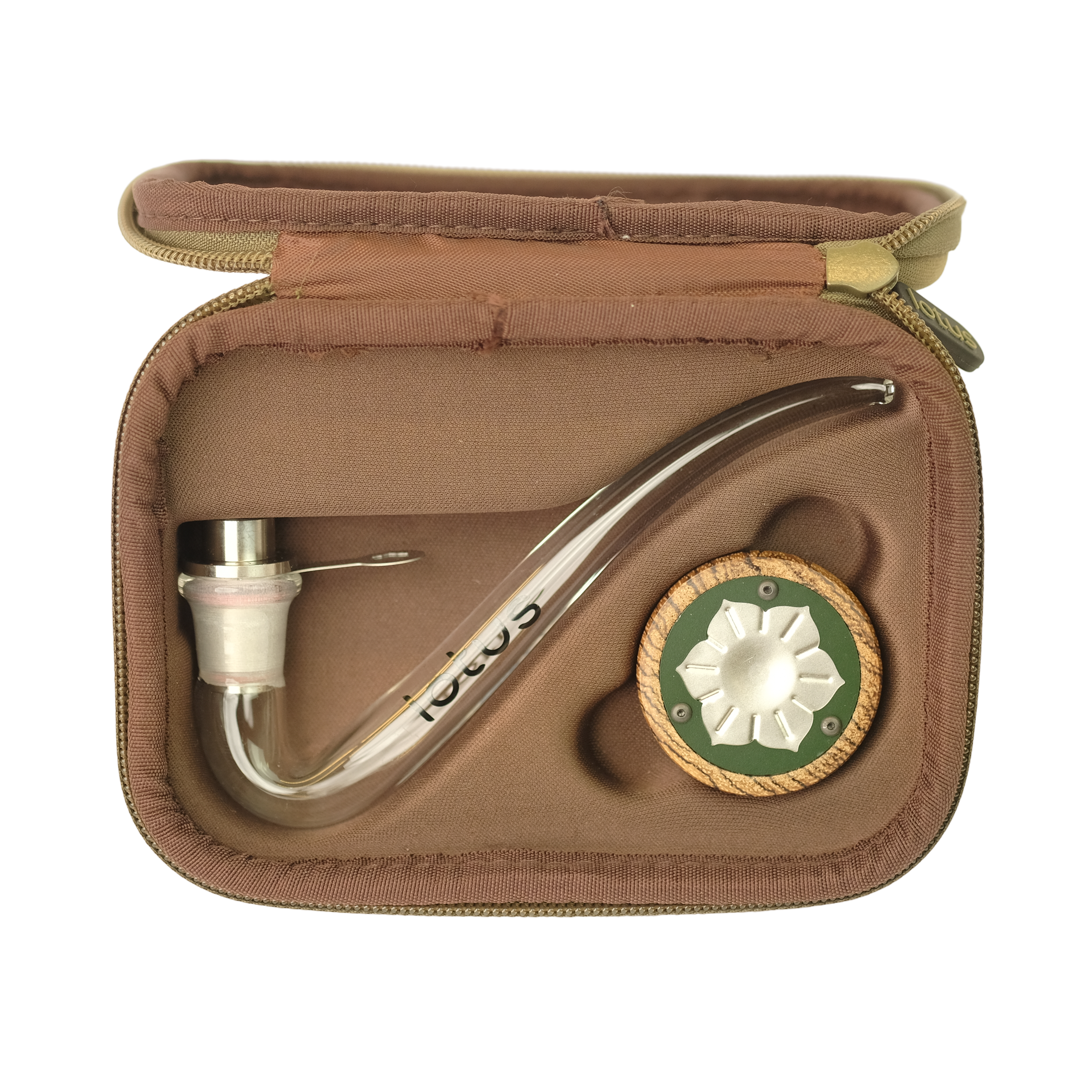 	Zebrano Lotus Vaporizer – Handcrafted wooden vaporizer with torch heating for pure and flavorful vapor.